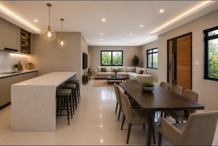 Open concept interiors