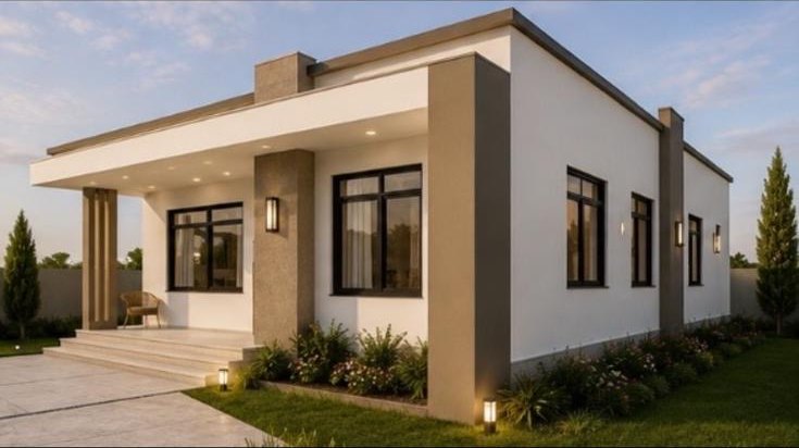 Side elevation of a Bamboo Meadows home at dusk